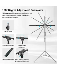 SmallRig Ra-S280A Air-Cushioned Light Stand with Boom Arm, Black
