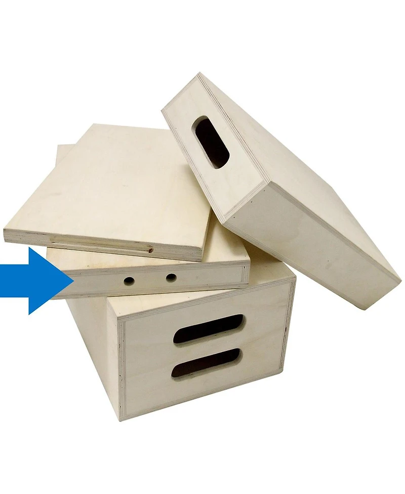 Kupo 20x12x2" Wooden Apple Box, Quarter, Natural