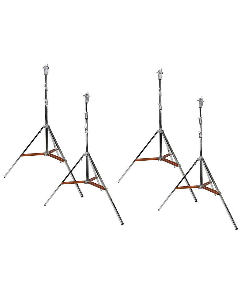 Matthews 11.3' Combo Double Riser Steel Stand with Rocky Mountain Leg, Chrome, 4-Pack