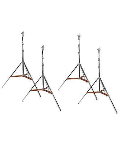 Matthews 11.3' Combo Double Riser Steel Stand with Rocky Mountain Leg, Chrome, 4-Pack