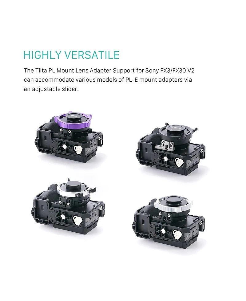 Tilta Pl Mount Lens Adapter Support for Sony FX3/FX30 V2 - Black