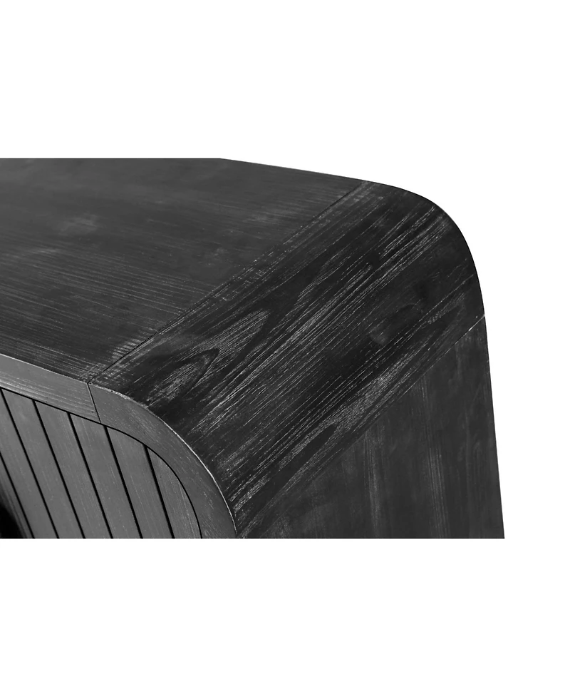 Streamdale 59" Curved Vintage Sideboard with Large Handles and Adjustable Shelves (Antique Black)