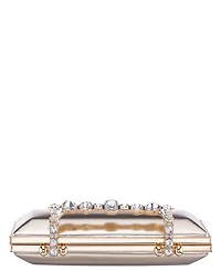Nina Crystal Handle Lift Lock Clutch