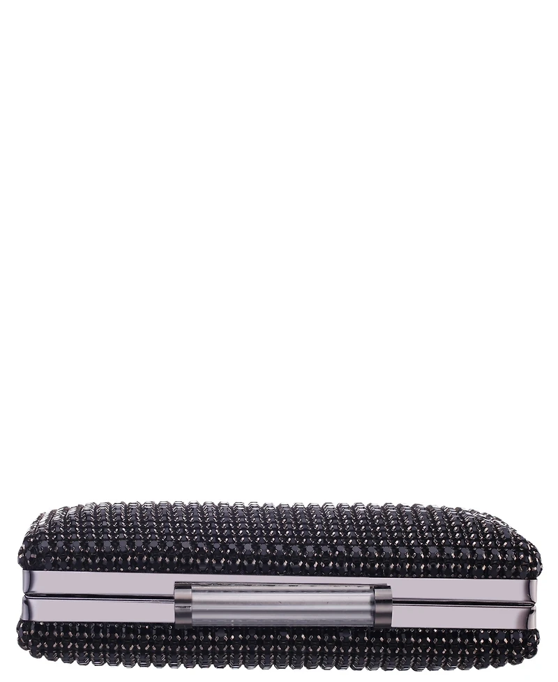 Nina Mini Crystal Encrusted Minaudiere Lift Lock Clutch