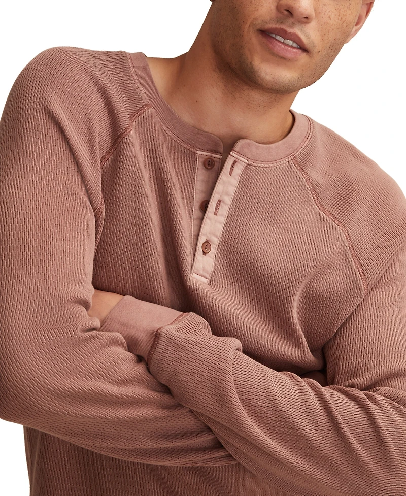Lucky Brand Men's Birdseye Thermal Henley Long-Sleeve T-Shirt