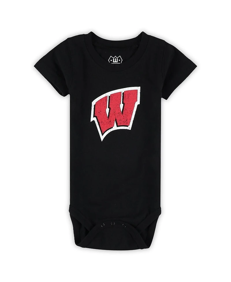 Wes & Willy Baby Boys and Girls 3-Pack Wisconsin Badgers Bodysuit Set