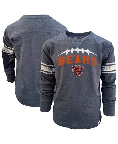 Wes & Willy Big Boys and Girls Navy Chicago Bears Football Long Sleeve T-Shirt