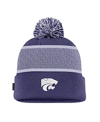 Nike Big Boys and Girls Purple Kansas State Wildcats 2024 Sideline Peak Cuffed Pom with Knit Hat