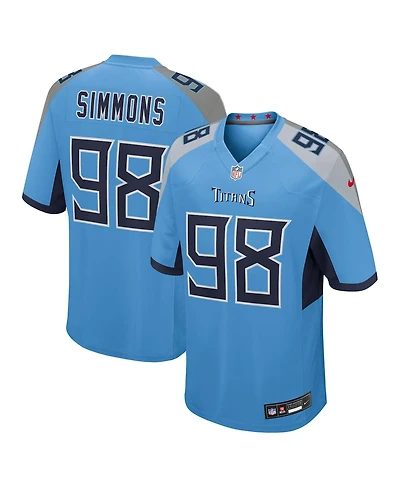 Nike Men's Jeffery Simmons Light Blue Tennessee Titans Team Game Jersey