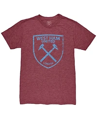 1863FC Men's Claret West Ham United Mono Crest Twisted Tri-Blend Slub T-Shirt