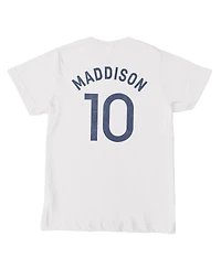 1863FC Big Boys and Girls James Maddison White Tottenham Hotspur Player T-Shirt