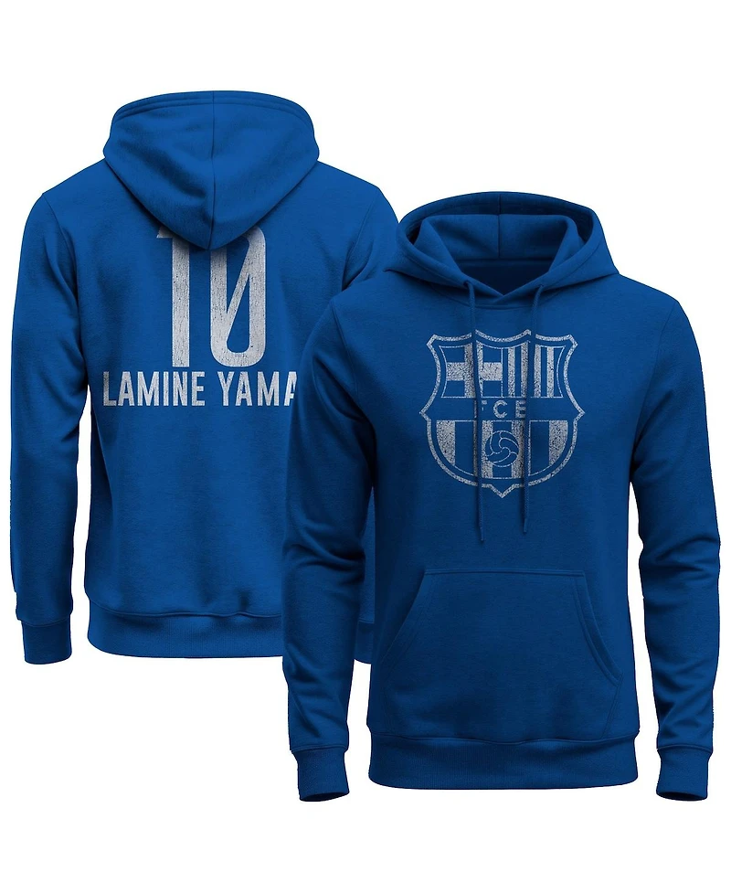 1863FC Men's Lamine Yamal Blue Barcelona Player Fleece Pullover Hoodie