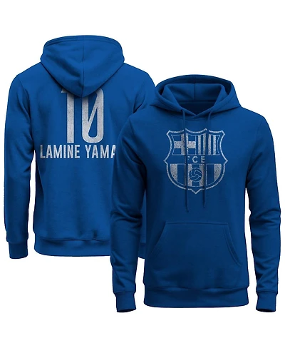 1863FC Men's Lamine Yamal Blue Barcelona Player Fleece Pullover Hoodie