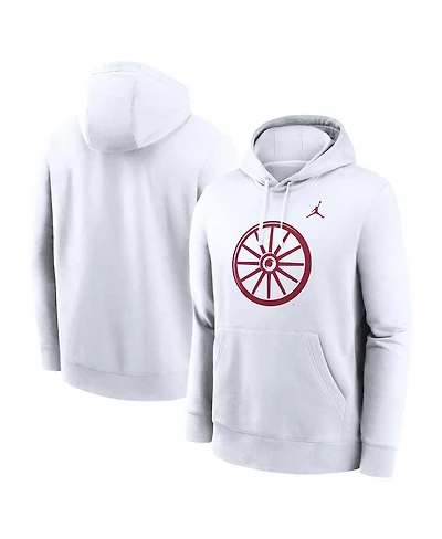 Jordan Men's White Oklahoma Sooners Primetime Alternate Logo Club Fleece Pullover Hoodie