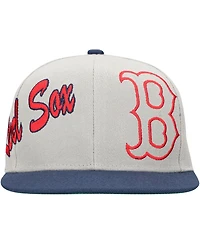 Mitchell & Ness Men's Gray Boston Red Sox Knock Out Panel Snapback Hat