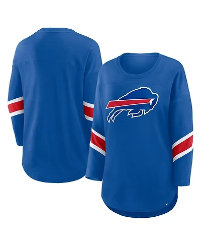Fanatics Women's Royal Buffalo Bills Plus Redzone 3/4-Sleeve Scoop Neck T-Shirt