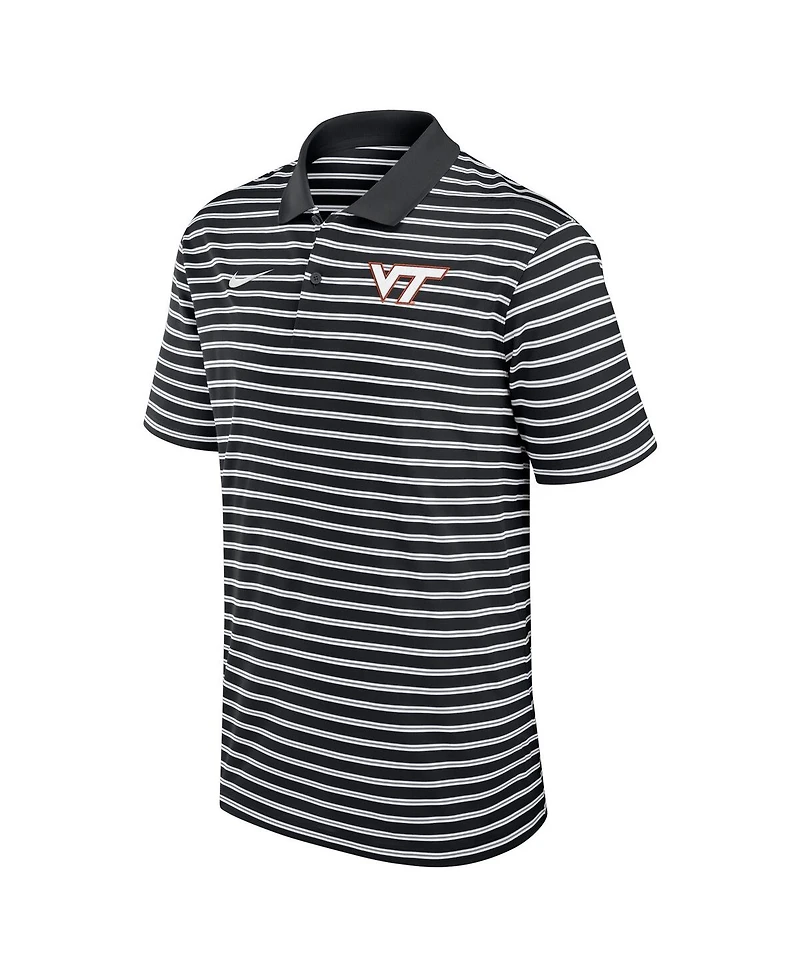 Nike Men's Black Virginia Tech Hokies Victory Stripe Performance Polo Shirt