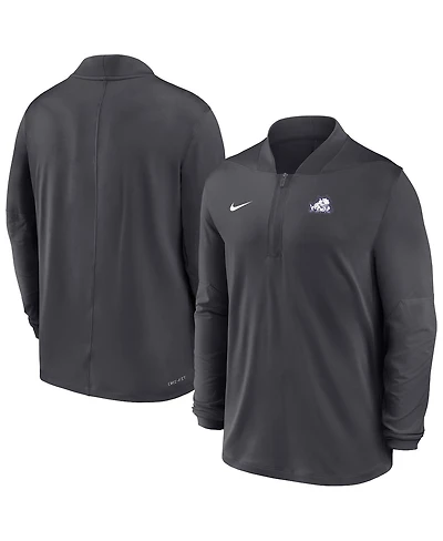 Nike Men's Anthracite Tcu Horned Frogs Dri-fit Half-Zip Pullover Sweatshirt