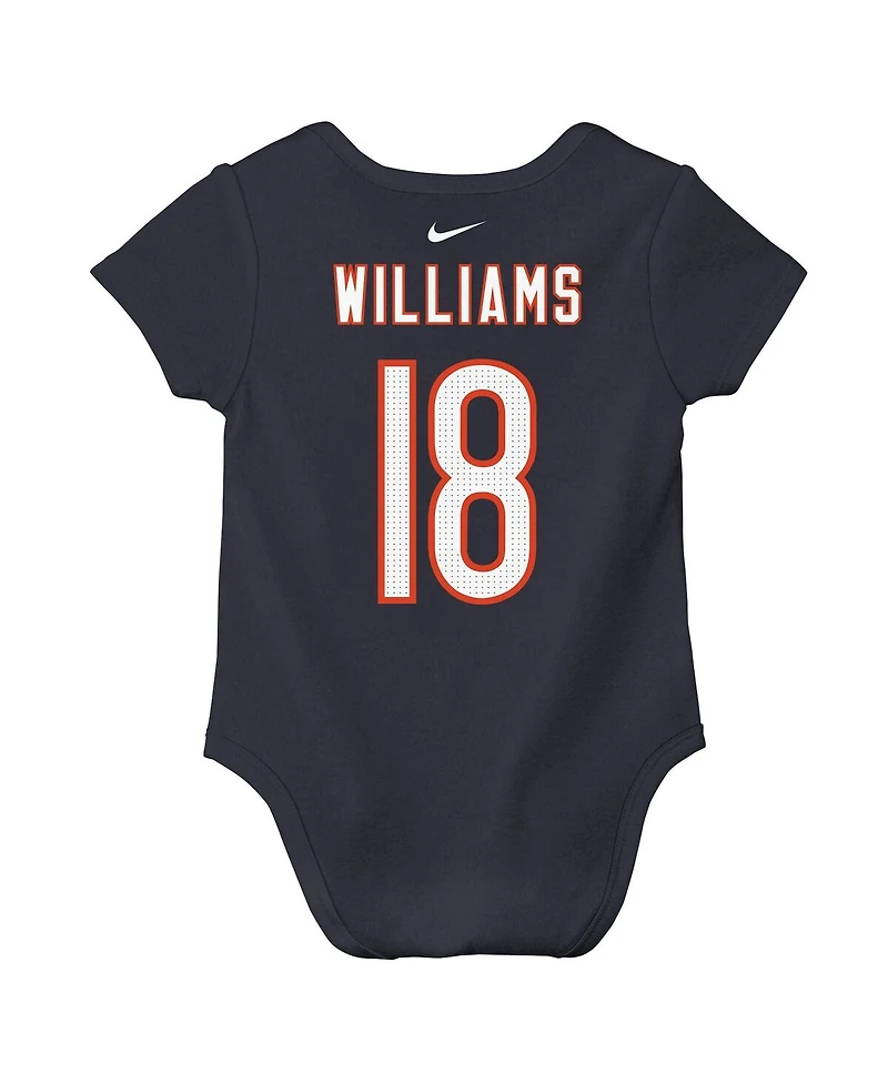 Nike Baby Boys and Girls Caleb Williams Navy Chicago Bears Player Name Number Bodysuit