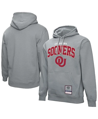 Mitchell & Ness Men's Heather Gray Oklahoma Sooners Classic Arch Pullover Hoodie