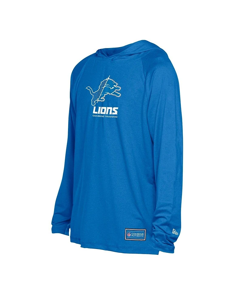 New Era Men's Blue Detroit Lions Functional Fandom Hoodie