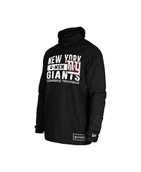 New Era Men's Black York Giants Functional Fandom Balaclava Helmet Stripe Tri-Blend Hoodie