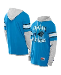 New Era Men's Blue Carolina Panthers Twofer Layered Long Sleeve Hoodie T-Shirt