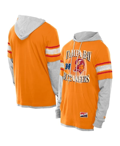 New Era Men's Orange Tampa Bay Buccaneers Twofer Layered Long Sleeve Hoodie T-Shirt