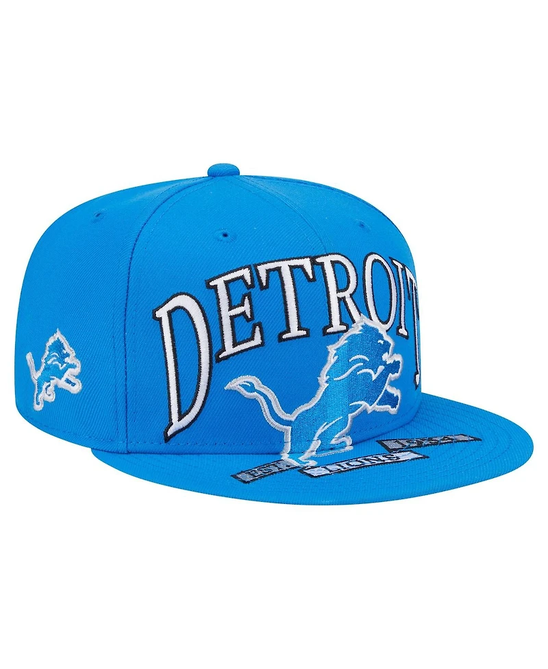 New Era Men's Blue Detroit Lions Oversized 59FIFTY Fitted Hat