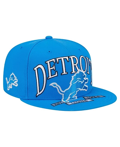 New Era Men's Blue Detroit Lions Oversized 59FIFTY Fitted Hat