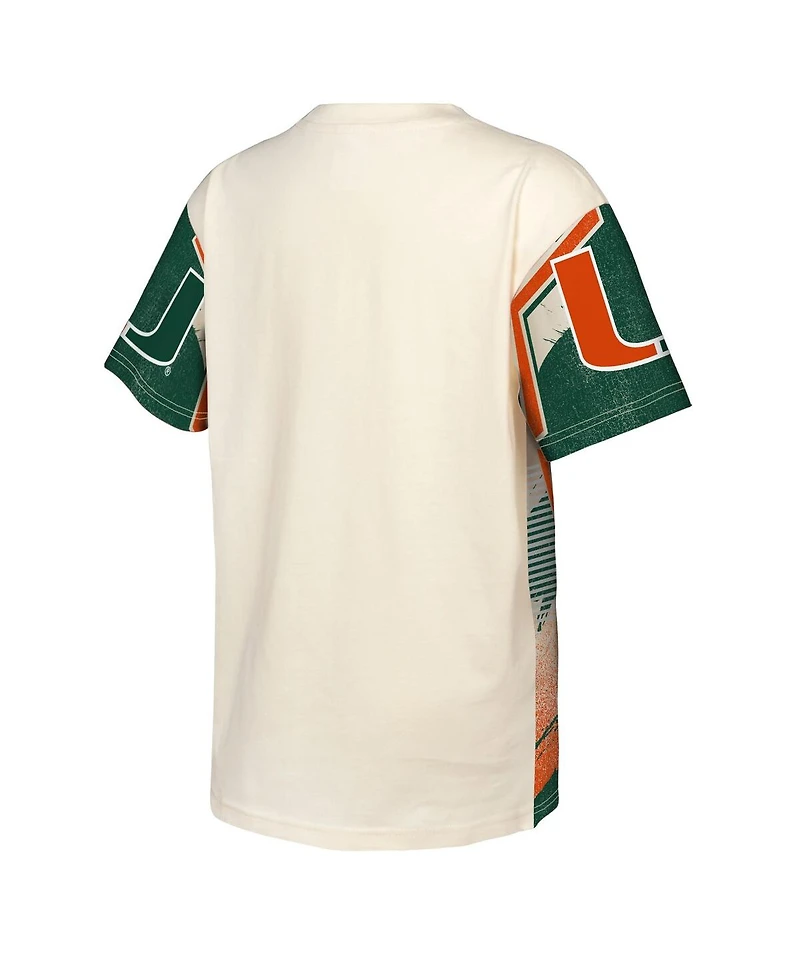 Outerstuff Big Boys and Girls Cream Miami Hurricanes Make Noise T-Shirt
