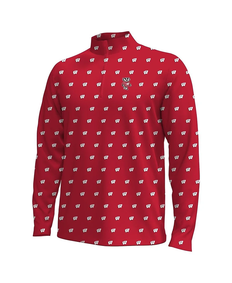 Under Armour Men's Red Wisconsin Badgers Gameday Armourfuse Half-Zip Jacket