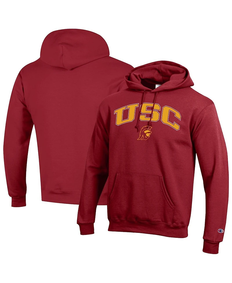 Champion Men's Crimson Usc Trojans Arched Logo Fleece Pullover Hoodie