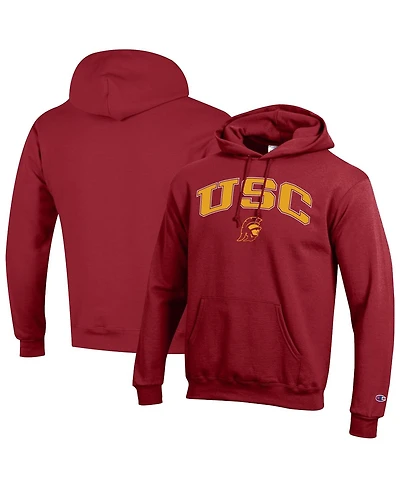 Champion Men's Crimson Usc Trojans Arched Logo Fleece Pullover Hoodie