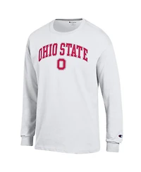 Champion Men's White Ohio State Buckeyes Arch Over Logo Long Sleeve T-Shirt