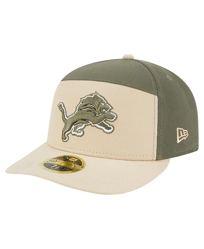 New Era Men's Light Beige/Olive Detroit Lions Two-Tone Color Pack Split Panel 59FIFTY Fitted Hat