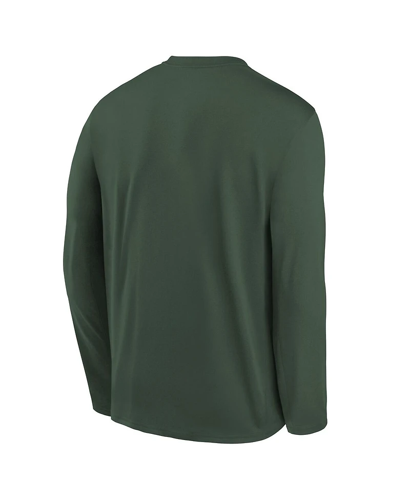 Nike Big Boys and Girls Green Bay Packers Primetime Legend Icon Long Sleeve Performance T-Shirt