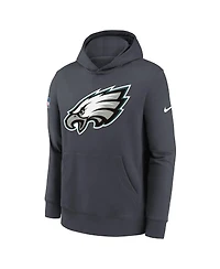 Nike Big Boys and Girls Charcoal Philadelphia Eagles Sideline Club Fleece Hoodie
