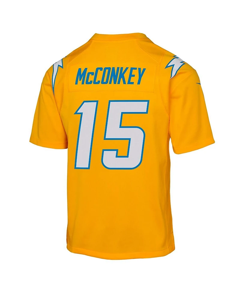 Nike Big Boys and Girls Ladd McConkey Gold Los Angeles Chargers Alternate Charger Power Game Player Jersey