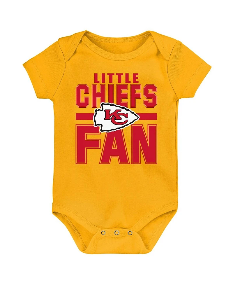 Outerstuff Newborn 3-Pack Kansas City Chiefs Little Tike Bodysuit Set