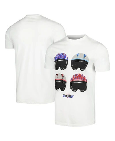 Contenders Clothing Men's White Top Gun Helmets T-Shirt
