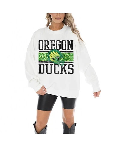 Gameday Couture Women's White Oregon Ducks Fair Catch Pullover Sweatshirt