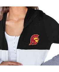 Gameday Couture Women's Black Usc Trojans Color Block Hooded Cardigan