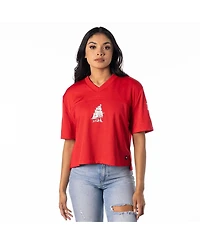 The Wild Collective Women's Red Tampa Bay Buccaneers Alternate V-Neck Fashion Jersey T-Shirt