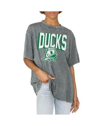 Gameday Couture Women's Gray Oregon Ducks Solid Defense Oversized T-Shirt