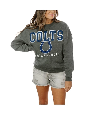 Gameday Couture Women's Charcoal Indianapolis Colts Oversized Bring the Energy Pullover Sweatshirt