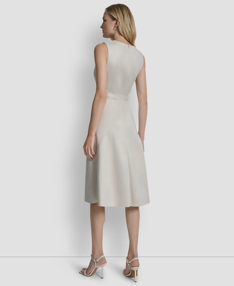 Dkny Women's Sleeveless Crew Neck Fit & Flare Dress