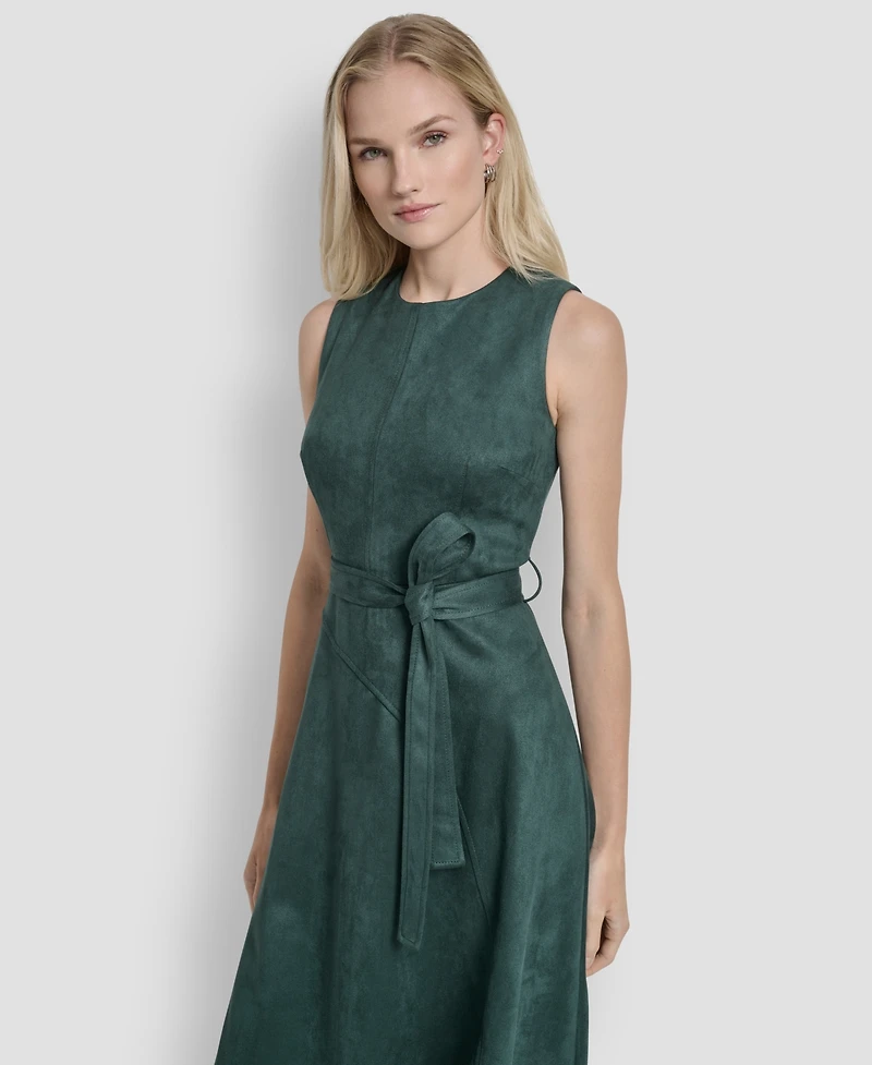 Dkny Women's Sleeveless Crew Neck Fit & Flare Dress