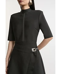 Karen Millen Asymmetric Knit Midi Dress