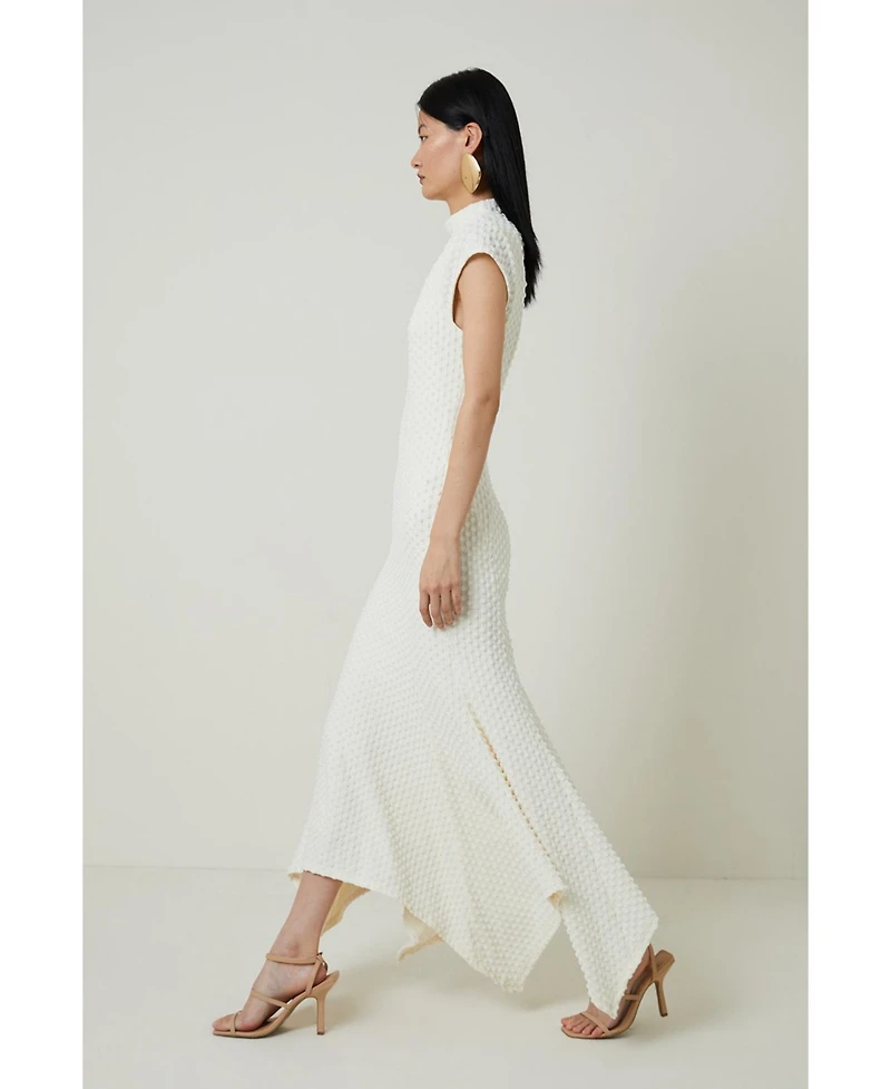Karen Millen Women's Textured Jersey Dramatic Hem Maxi Dress